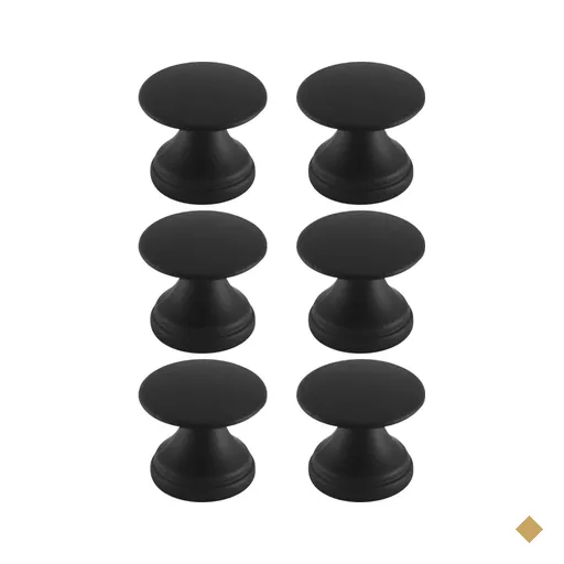 Conjunto de 6 Puxadores 199 Tucson Ponto Preto Fosco Para Mó