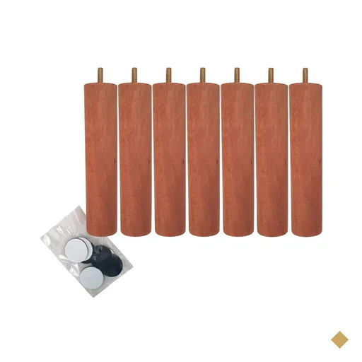 Kit 7 Pe Para Cama Box Casal Pés De Madeira 20cm Pé Palito Pés Para Móveis…