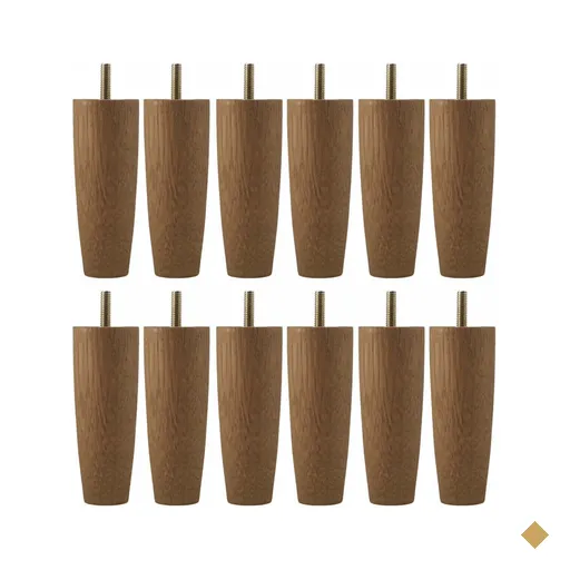 Kit 12 Pés Para Cama Solteiro 12cm Pé Cama Box Em Madeira