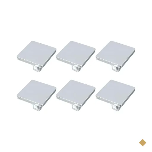 Kit 6 Puxadores Aspen 188 Ponto Quadrado Cromado Para Móvel Armários e Gavetas