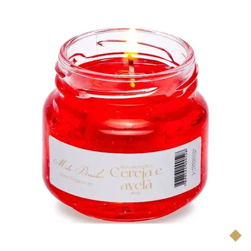 Vela Aromática Geleia de Frutas Perfumada Mels Brushes 85g Cereja e Avelã