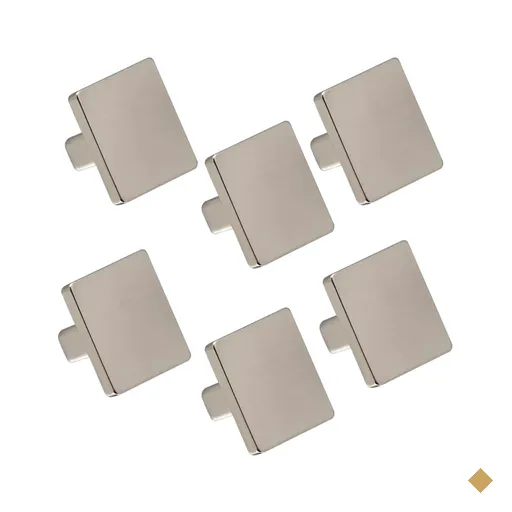 Kit 6 Puxadores Aspen 188 Ponto Quadrado Niquel Escovado Para Móveis Armários…