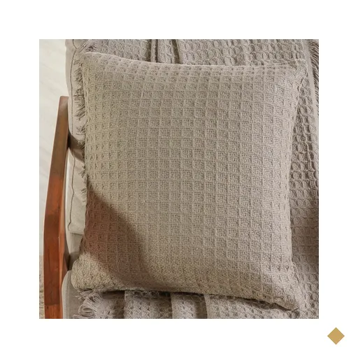 Capa de Almofada Decorativa Waffle 100% Algodão 45x45cm Cashmere