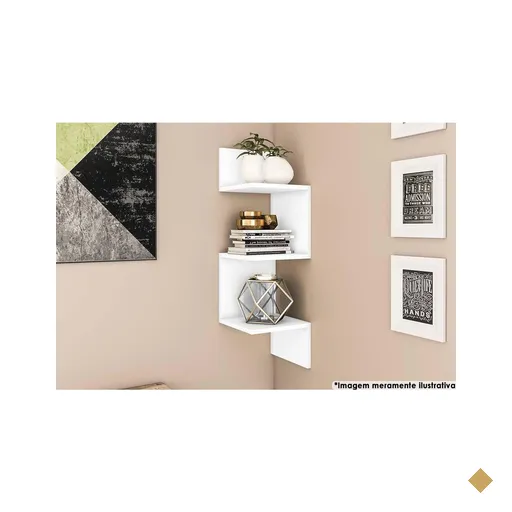 Prateleira Decorativa Quarto Bebê AM 3079 Branco - Movelbento