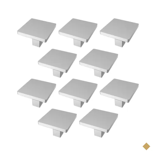 Kit 10 Puxadores Aspen 188 Ponto Quadrados Cromo Acetinado Para Móveis…