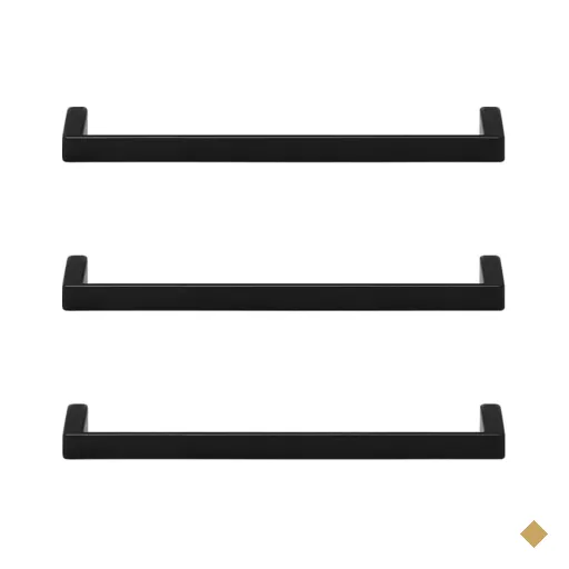 Kit 3 Puxadores Torralba Alça para Móveis 20cm Preto Fosco Oeiras Armários…