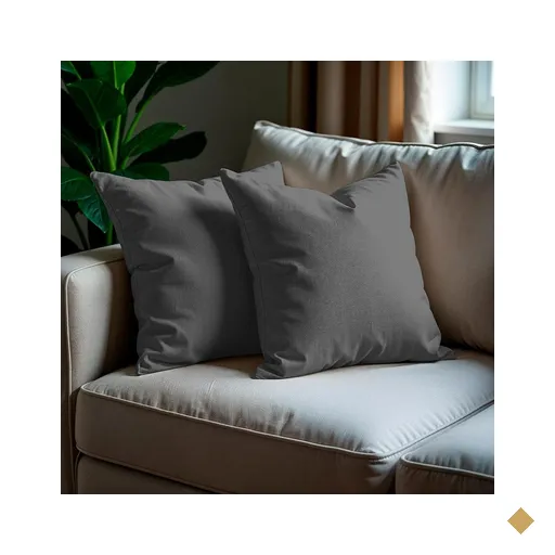 Kit 2 Capas de Almofadas Boucle Cinza Escuro 45x45cm Cama inBox