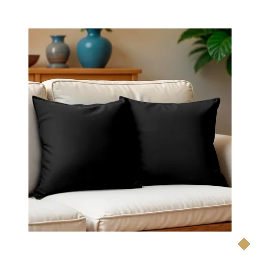 Kit 2 Capas de Almofadas Velusoft Preto 45x45cm Cama inBox