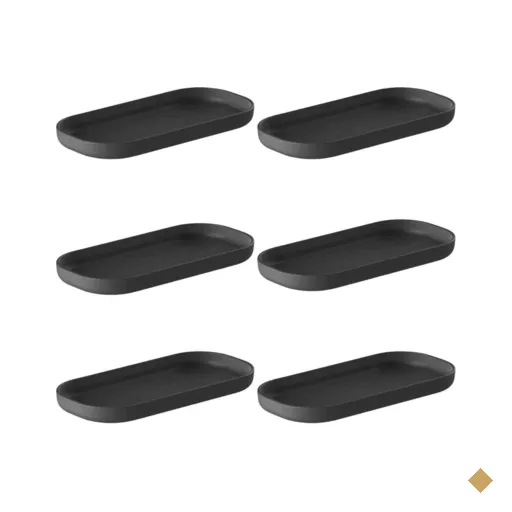 Kit 6 Bandejas Bancada de Banheiro 16x8cm Preta Dual Ou Suporte Organizador de…