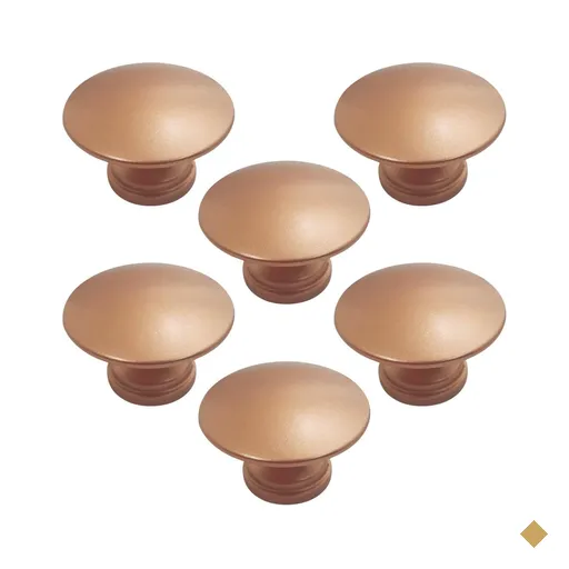Kit 6 Puxadores 200 Tucson Ponto Cobre Para Móveis Armários e Gavetas