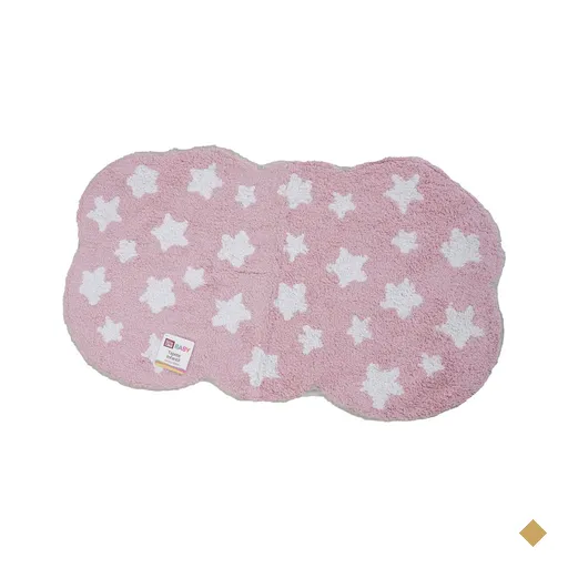 Tapete Quarto Infantil 60x100cm Rosa Estrela