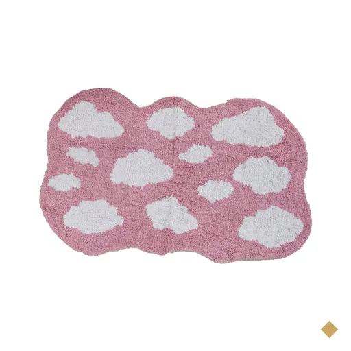 Tapete Quarto Infantil 60x100cm Rosa Nuvem