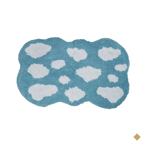 Tapete Quarto Infantil 60x100cm Azul Nuvem