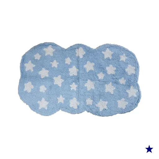Tapete Quarto Infantil 60x100cm Azul Estrela