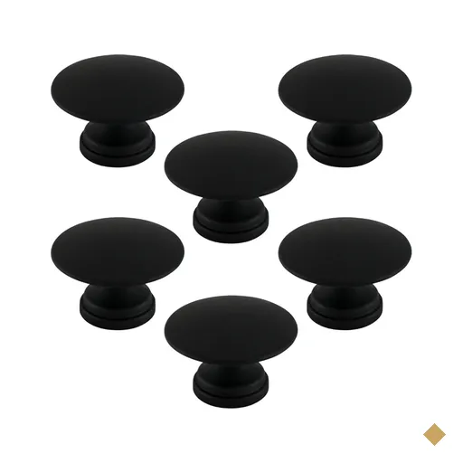Conjunto de 6 Puxadores 200 Tucson Ponto Preto Fosco Para Móveis Armários e…