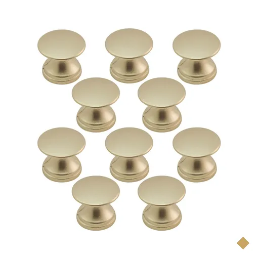 Kit 10 Puxadores 199 Tucson Ponto Dourados Para Móveis Armários e Gavetas