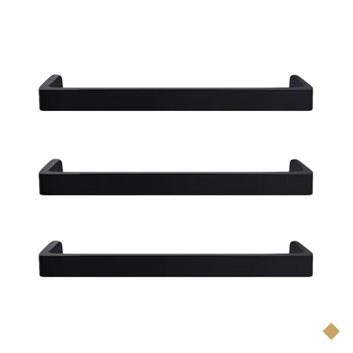 Kit 3 Puxadores Alça Reta 16cm Piauí Torralba Preto Fosco Móveis Gavetas…