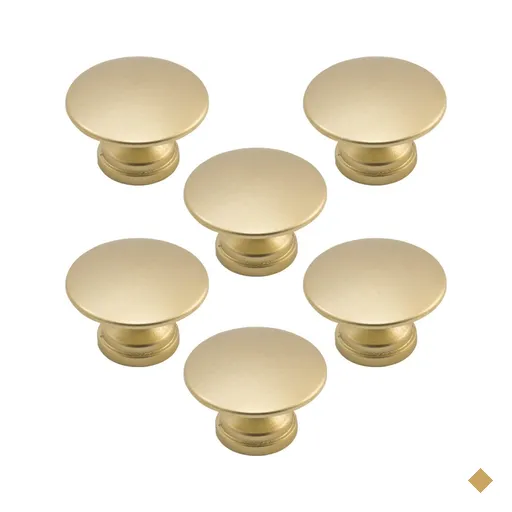 Kit 6 Puxadores 200 Tucson Ponto Dourado Para Móveis Armários e Gavetas