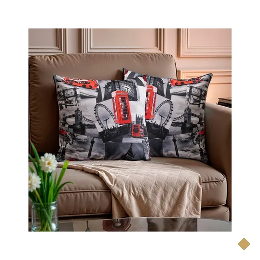 Kit 2 Capas de Almofadas Londres 45x45cm Cama inBox