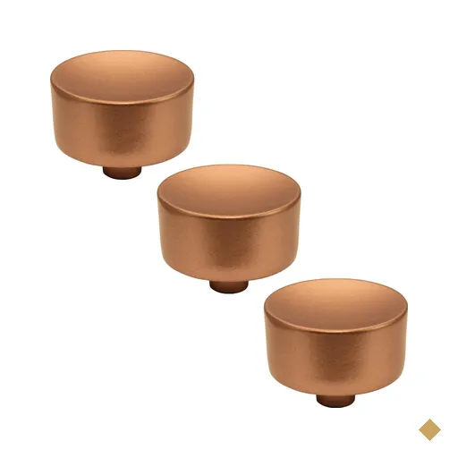 Conjunto de 3 Puxadores 194 Yuma Ponto Cobre Para Móveis Armários e Gavetas