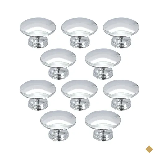 Kit 10 Puxadores 199 Tucson Ponto Cromado Para Móveis Armários e Gavetas
