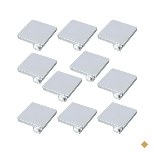 Kit 10 Puxadores Aspen 188 Ponto Quadrado Cromado Para Móvel Armários e…