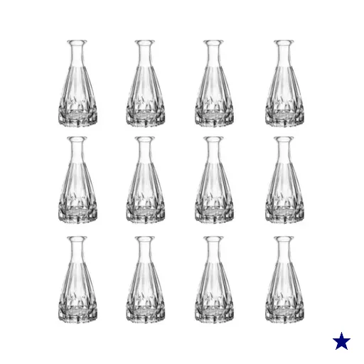 Kit 12 Vasos Vidro 15cm Transparente Wolff Decorativo Flores Mesa de Centro…