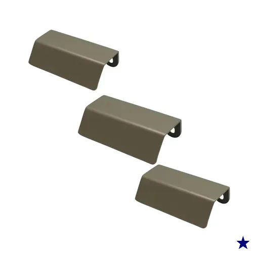 Kit 3 Puxadores PV22 80 Alça de Sobrepor Bronze Para Móvel A