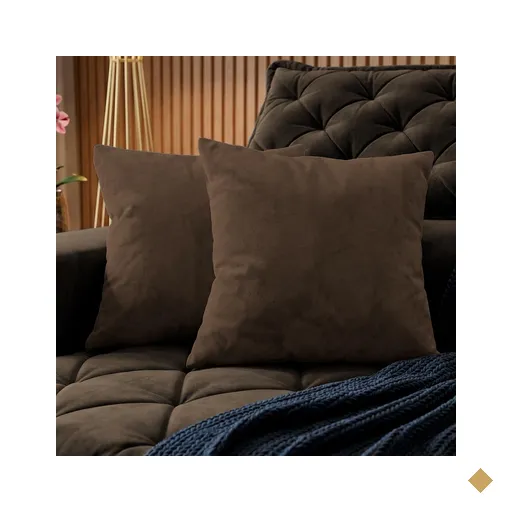 Almofadas Kit Plumie de 45x45cm 2 Uni Boucle Marrom Cama inBox