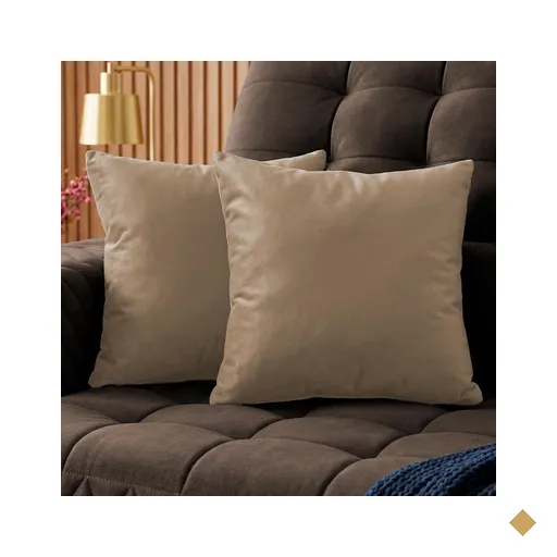 Almofadas Kit Plumie de 45x45cm 2 Uni Velusoft Bege Cama inBox