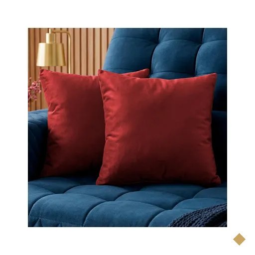 Almofadas Kit Plumie de 45x45cm 2 Uni Velusoft Vermelho Cama inBox