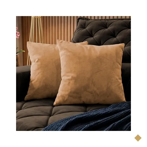 Almofadas Kit Plumie de 45x45cm 2 Uni Boucle Caramelo Cama inBox