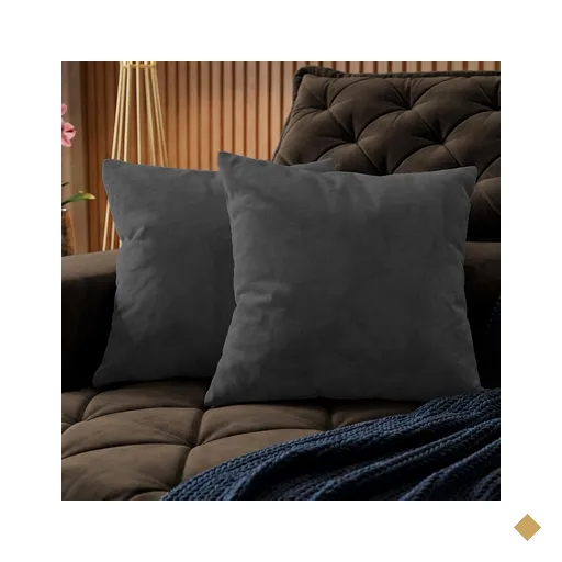Almofadas Kit Plumie de 45x45cm 2 Uni Boucle Cinza Escuro Cama inBox