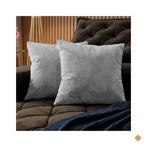 Almofadas Kit Plumie de 45x45cm 2 Uni Boucle Cinza Claro Cama inBox