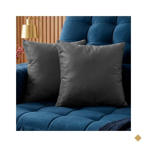 Almofadas Kit Plumie de 45x45cm 2 Uni Velusoft Cinza Cama inBox