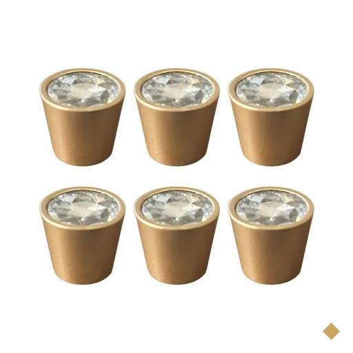 6 Puxadores Ponto para Móveis Dourado Trend Torralba Armários Gavetas Bancadas