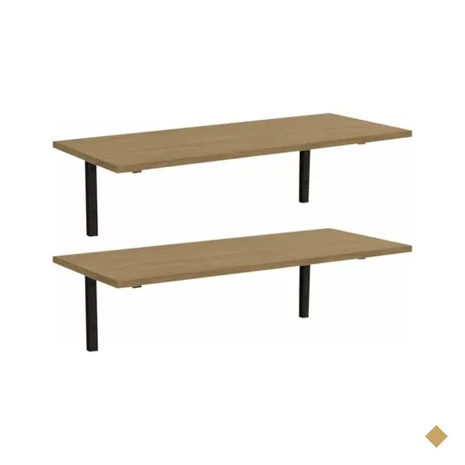 Modulado de Quarto Kit 2 Prateleiras Industrial LI009 21x72x29 Freijo/Preto -…