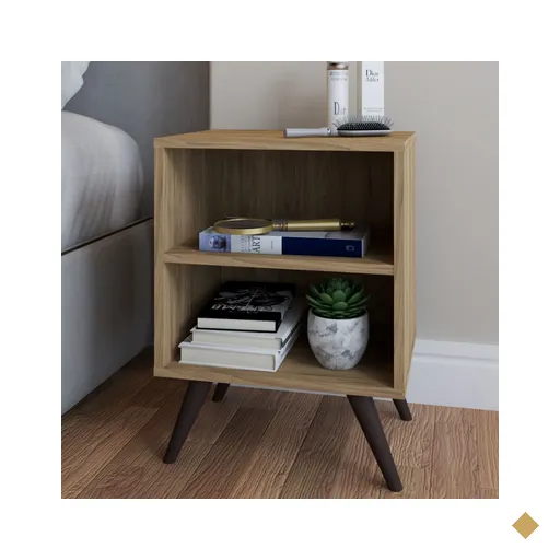 Mesa De Cabeceira Maitê 1 Prateleira Oak - Pnr Móveis
