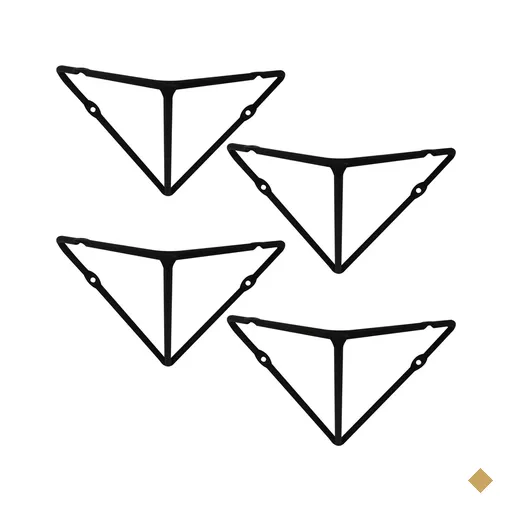 Kit 4 Mãos Francesas Pequenas Triangulares Suportes Aramados Estilo Industrial…