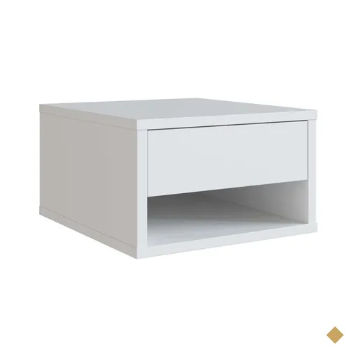 Mesa de cabeceira suspensa com 1 gaveta Slim Nova Móbile Branco