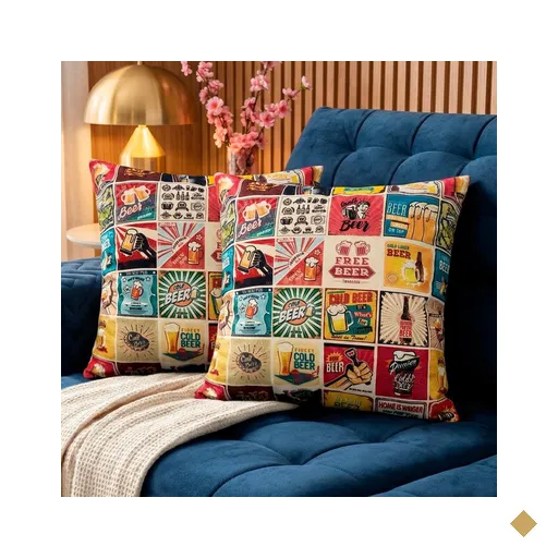Almofadas Kit Plumie de 45x45cm 2 Uni Estampadas Las Vegas Cama inBox