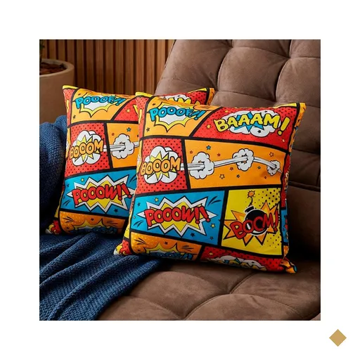 Almofadas Kit Plumie de 45x45cm 2 Uni Estampadas Boom Cama inBox