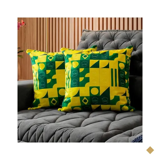Almofadas Kit Plumie de 45x45cm 2 Uni Estampadas Brasil Cama inBox