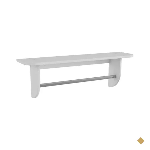 Prateleira de Quarto 707 c/ Suporte Branco - Peroba