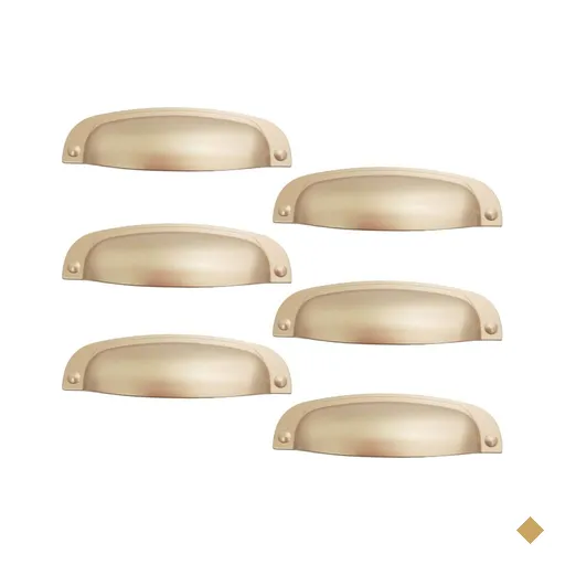 Conjunto 6 Puxadores 2773 Quebec Concha Dourado para Móveis Armários Gavetas…