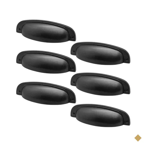 Kit 6 Puxadores Preto Fosco 2773 Quebec Concha Torralba Móveis Armários…