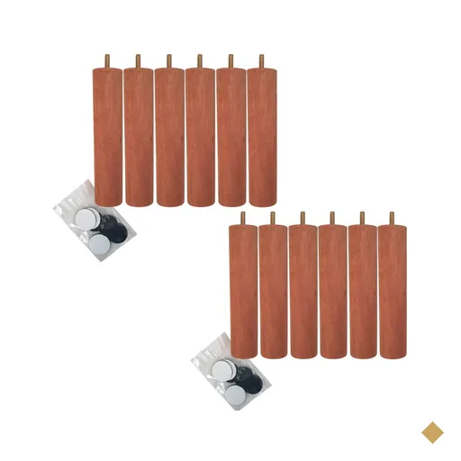 Kit de 12 Pes Para Cama Box Casal Pés De Madeira 20cm Pé Palito