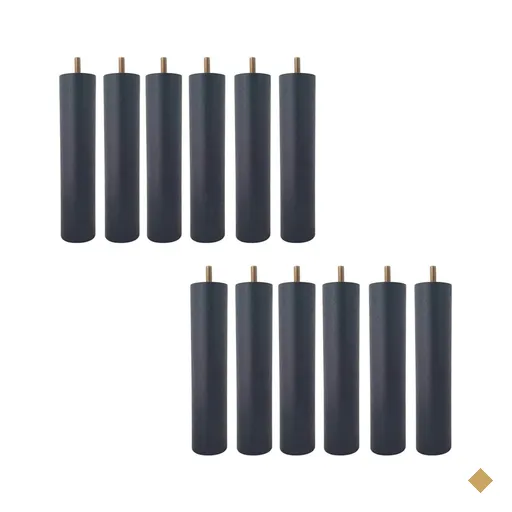 Conjunto de 12 Pés de Cama 20cm Pés de Madeira Palito Box Baú Casal Preto