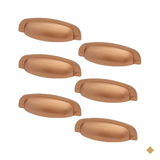 Conjunto 6 Puxadores 2773 Quebec Concha Cobre para Móveis Armários Gavetas…
