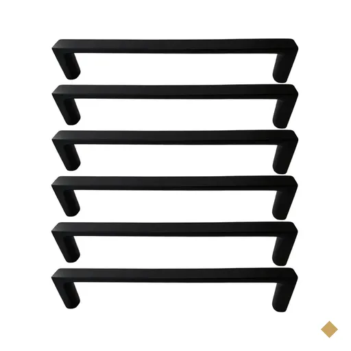 Kit 6 Puxadores Oeiras 13,5cm Preto Fosco Torralba Gavetas R